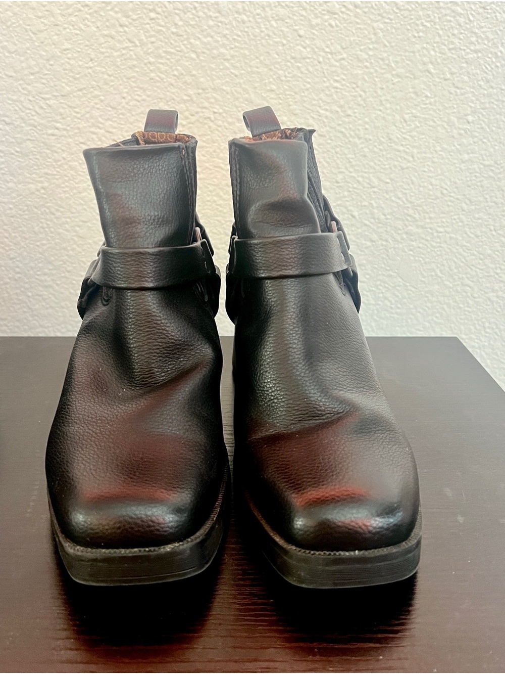 b.o.c. Black Leather Ankle Booties with Harness Ring - Picture 3 of 7